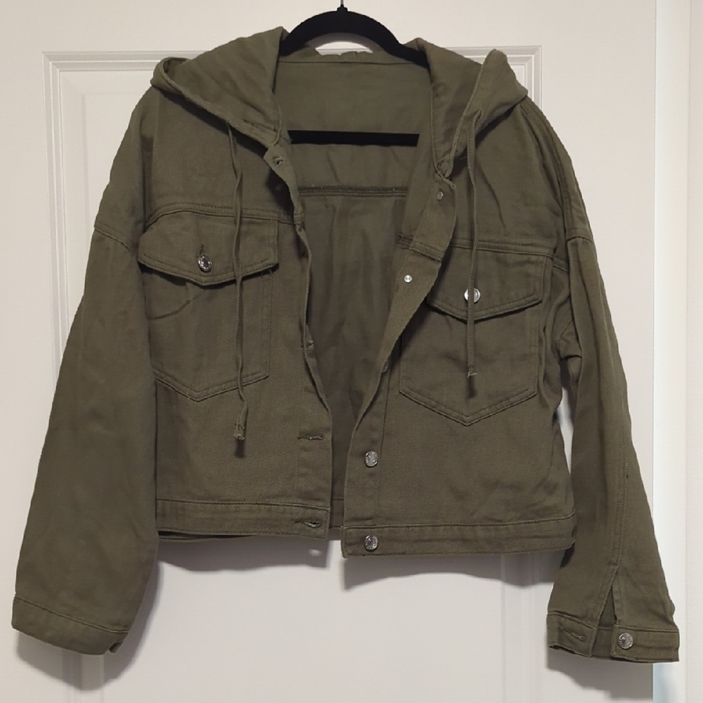 Olive Green Hooded Jacket